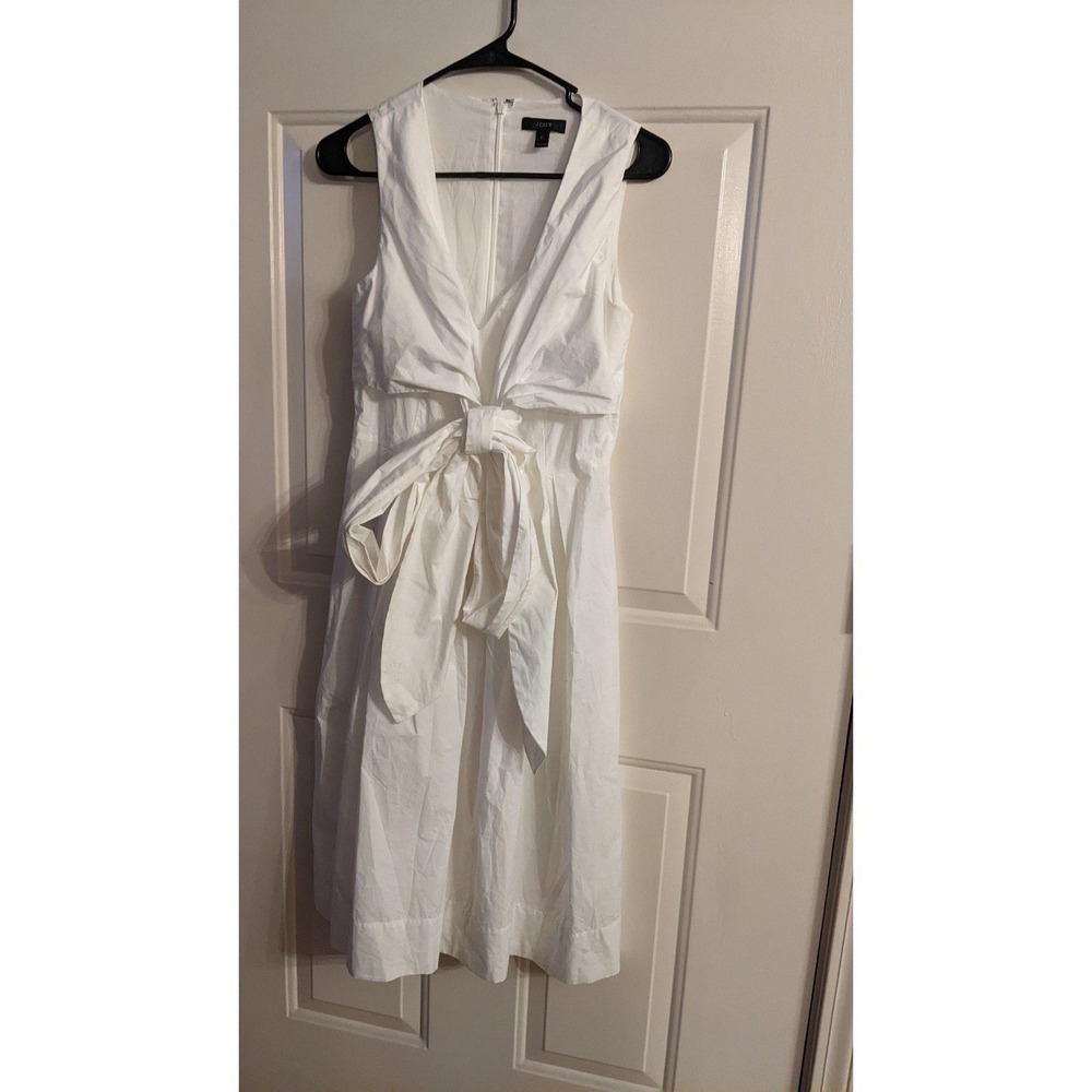 J Crew White Casual Beachy Tie Dress Size 2